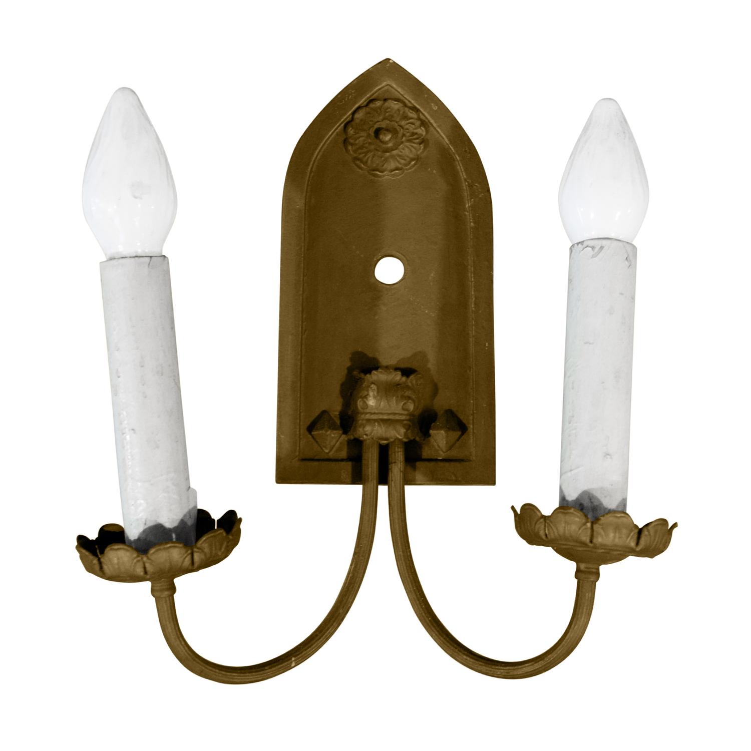 A Brass Two-Arm Sconce 12" W x 5" D x 14" H — United States, Circa 1920