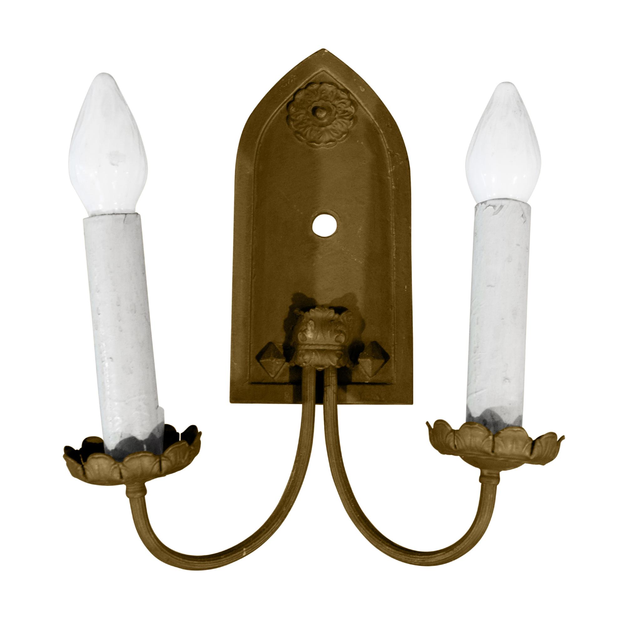 A Brass Two-Arm Sconce 12" W x 5" D x 14" H — United States, Circa 1920
