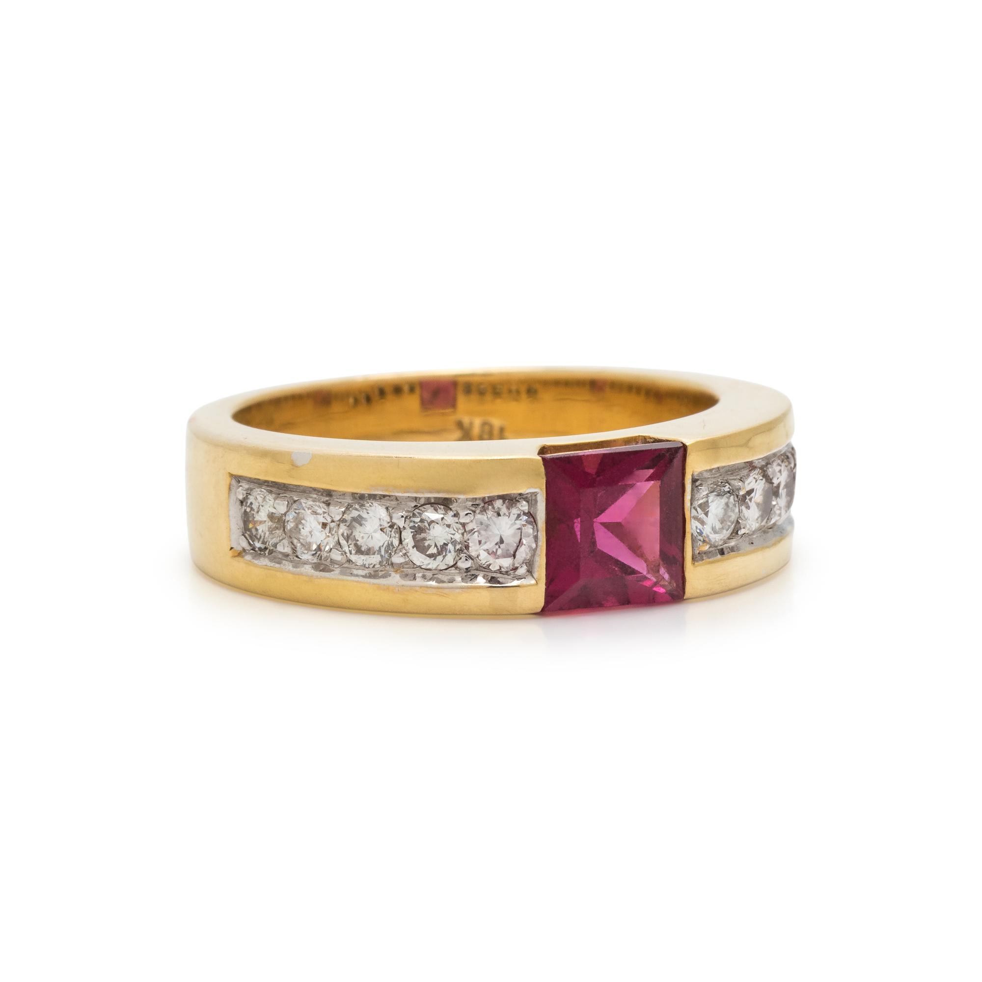 RUBELLITE TOURMALINE AND DIAMOND RING