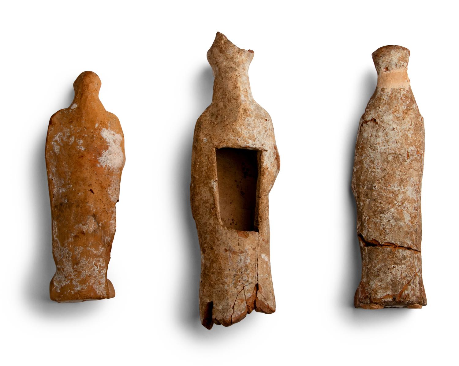 Three Greek Terracotta Standing Female Figures