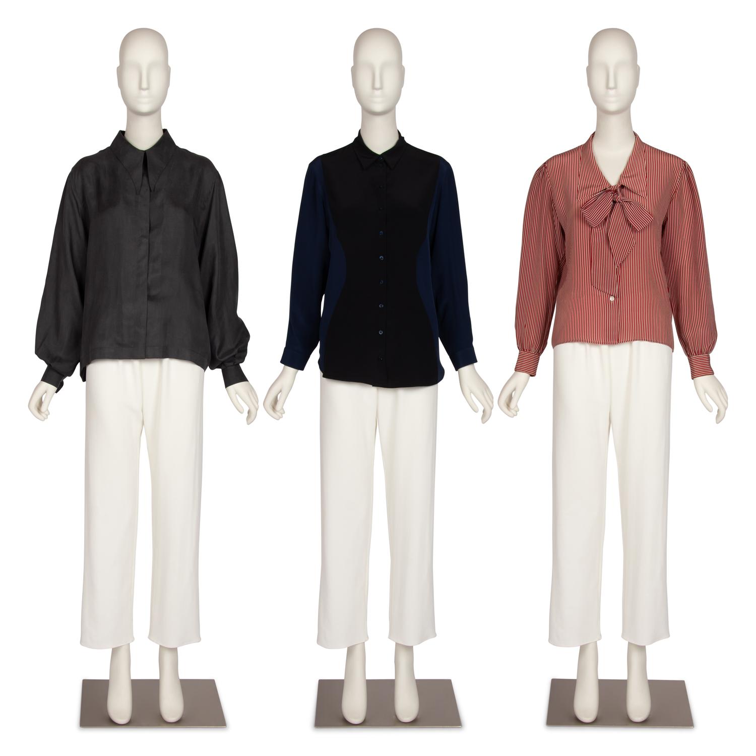 Three Designer Dress Shirts by Christian Dior, Yves Saint Laurent, and Claude Montana, 1980-2000s