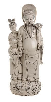 A Chinese Blanc de Chine Figural Group Height 28 inches. — 20TH CENTURY
