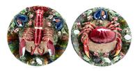 Two Majolica Palissy Style Ceramic Chargers Diameter 12 1/2 inches. — ALVARO JOSE