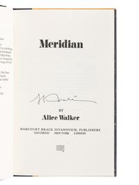 WALKER, Alice (b.1944). Meridian . San Diego et al: Harcourt Brace Jovanovich, 1976.