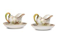 A Pair of Royal Copenhagen Fauna Danica Porcelain Sauce Boats