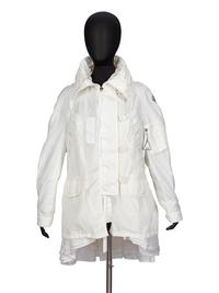 Moncler x Sacai, White 'Sora' Parka Jacket NWT