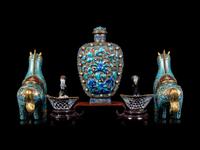 Four Chinese Enamel on Metal Articles