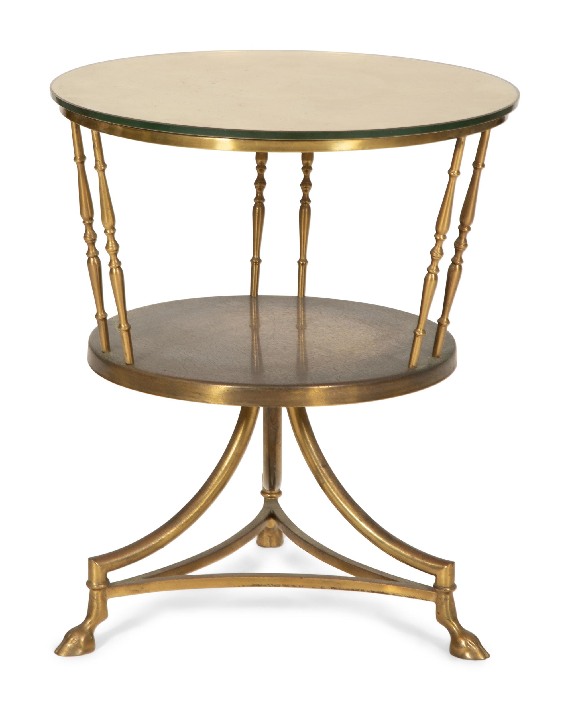 A Gilt Metal and Glass-Top Two-Tier Side Table