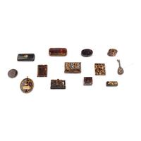A Collection of Fourteen Tortoise Shell Desk Articles