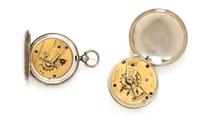 A Collection of Sterling Silver Open Face Pocket Watches, American Waltham and Elgin, 1896 and 1891, 148.00 dwts.