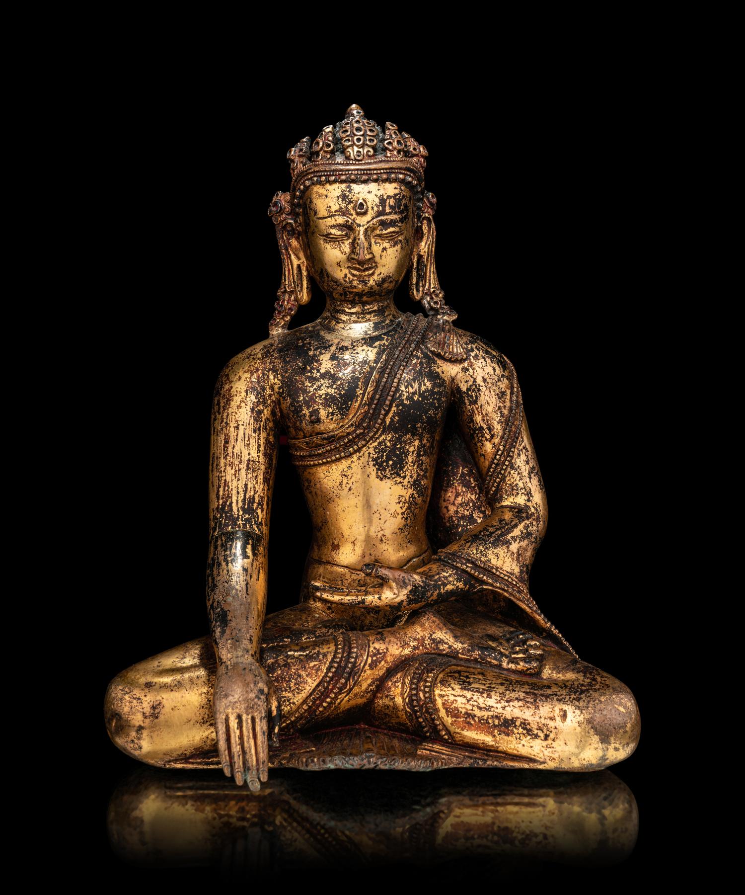 A Large Gilt Bronze Figure of a Buddha