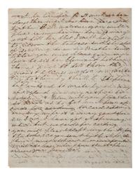 [LIBERIA]. COX, James. Autograph letter signed ("James Cox"). Harper, Camp Palmas, Liberia, 10-11 January 1859. Settler's letter with content regarding slavery and cannibalism.