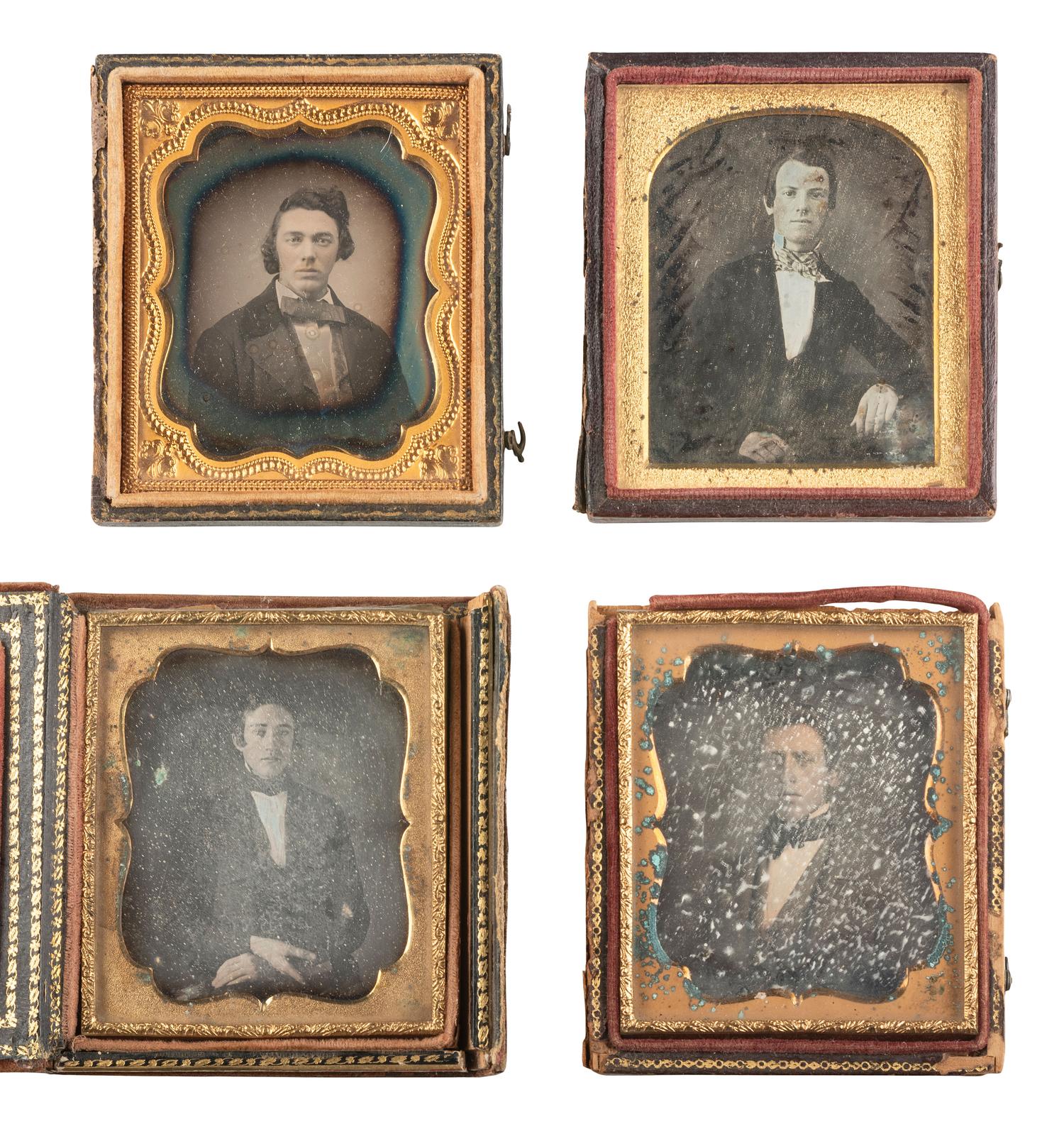 [EARLY PHOTOGRAPHY]. 23 sixth plate daguerreotypes of young, dapper men.