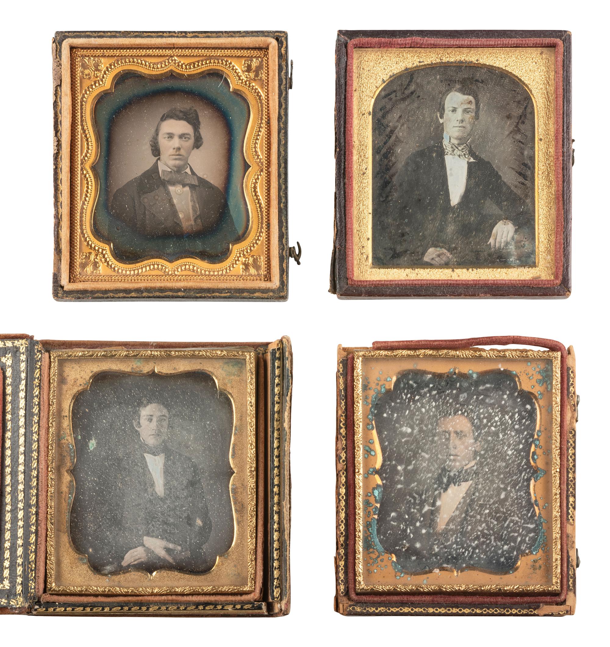 [EARLY PHOTOGRAPHY]. 23 sixth plate daguerreotypes of young, dapper men.