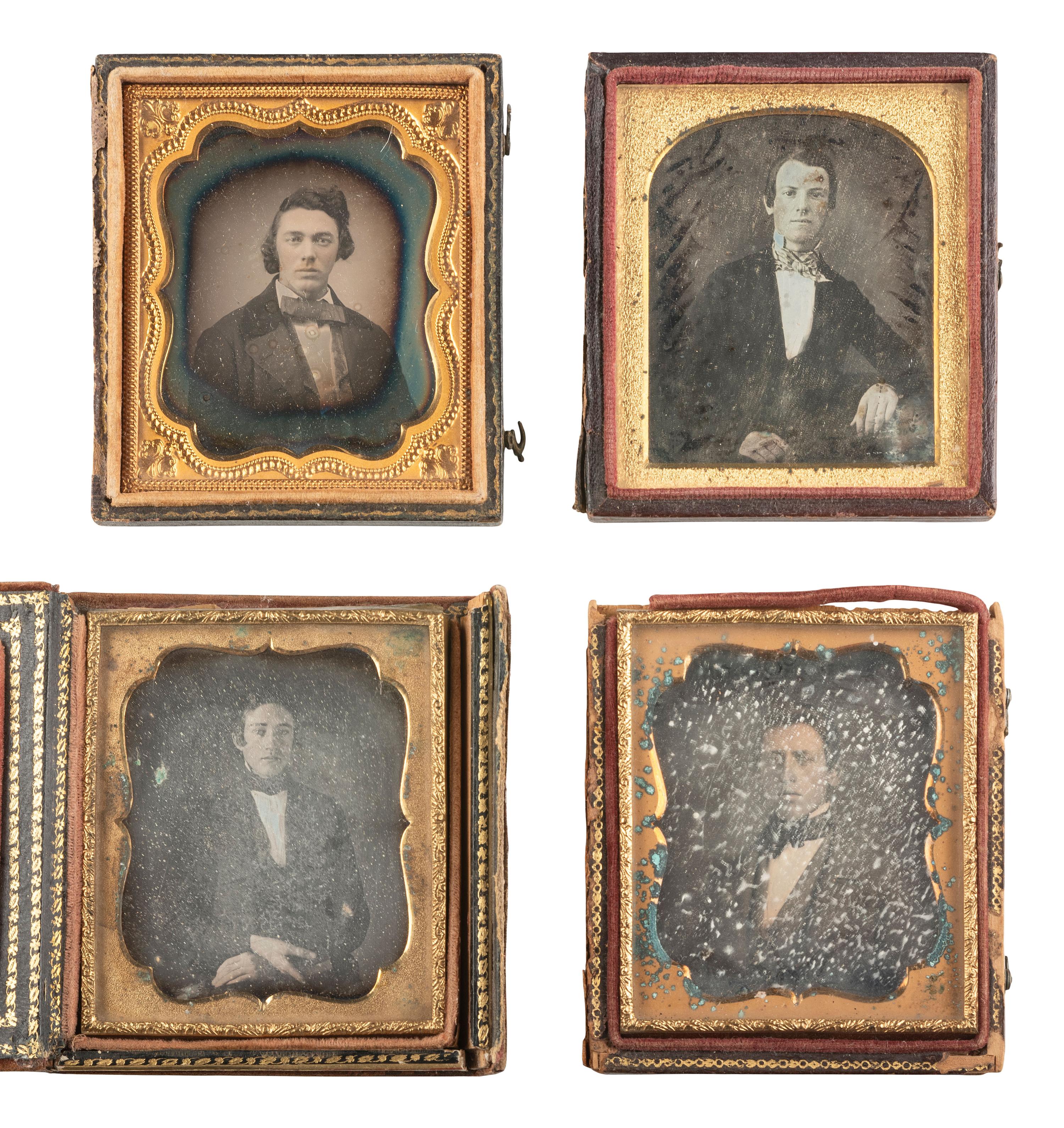 [EARLY PHOTOGRAPHY]. 23 sixth plate daguerreotypes of young, dapper men.
