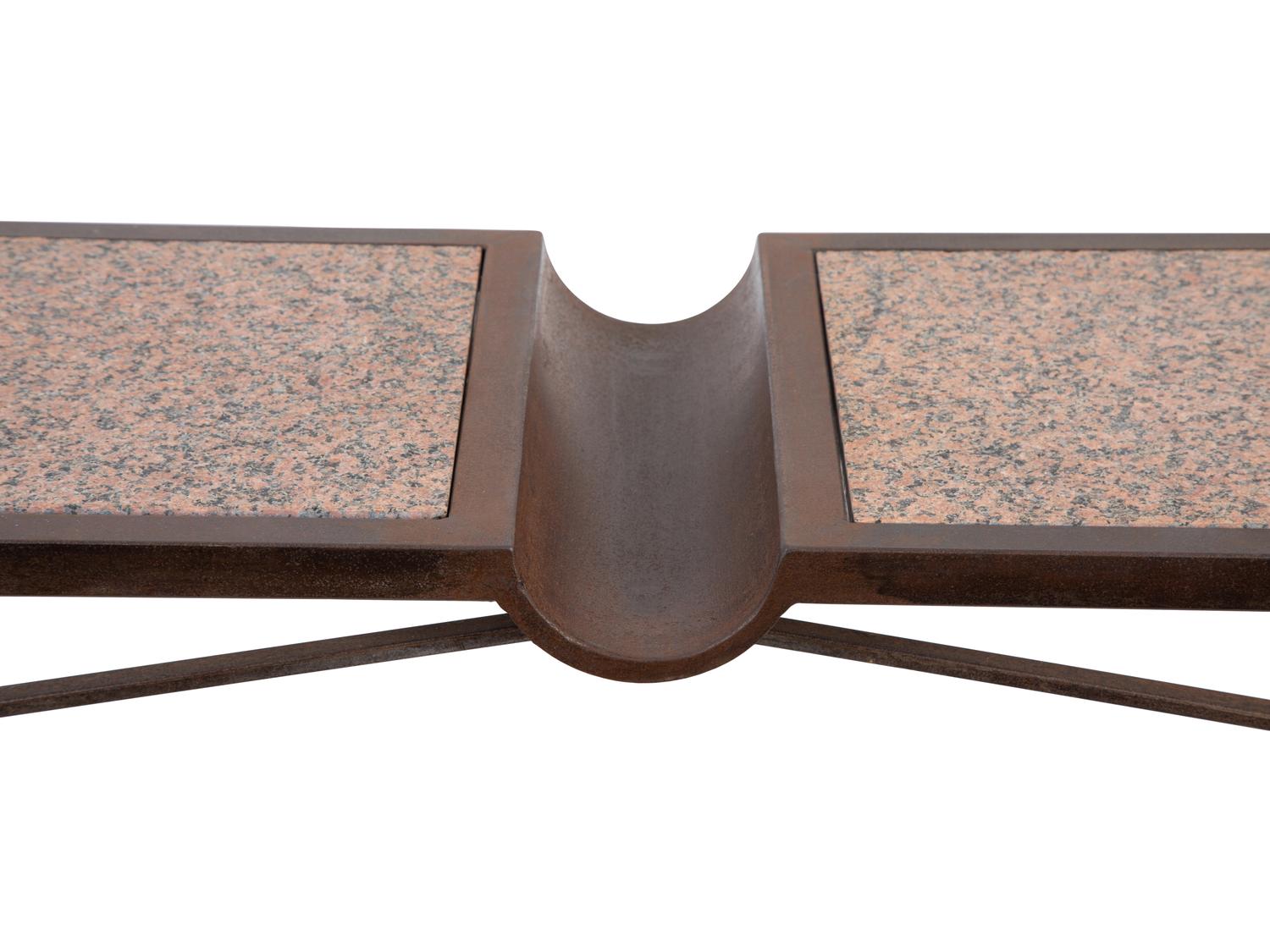 A French Bronze Pink Granite Inset Top Console Table — 20TH CENTURY