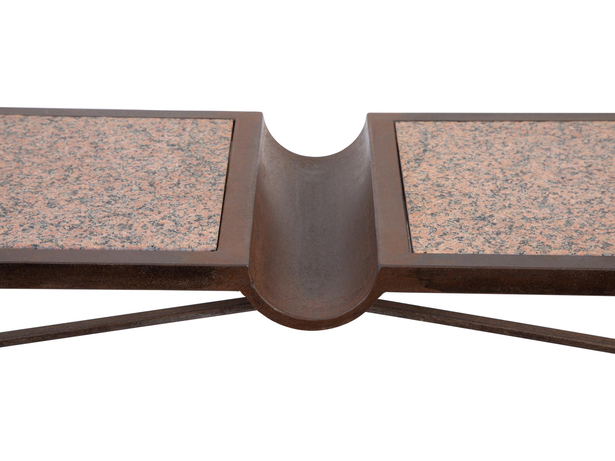A French Bronze Pink Granite Inset Top Console Table — 20TH CENTURY