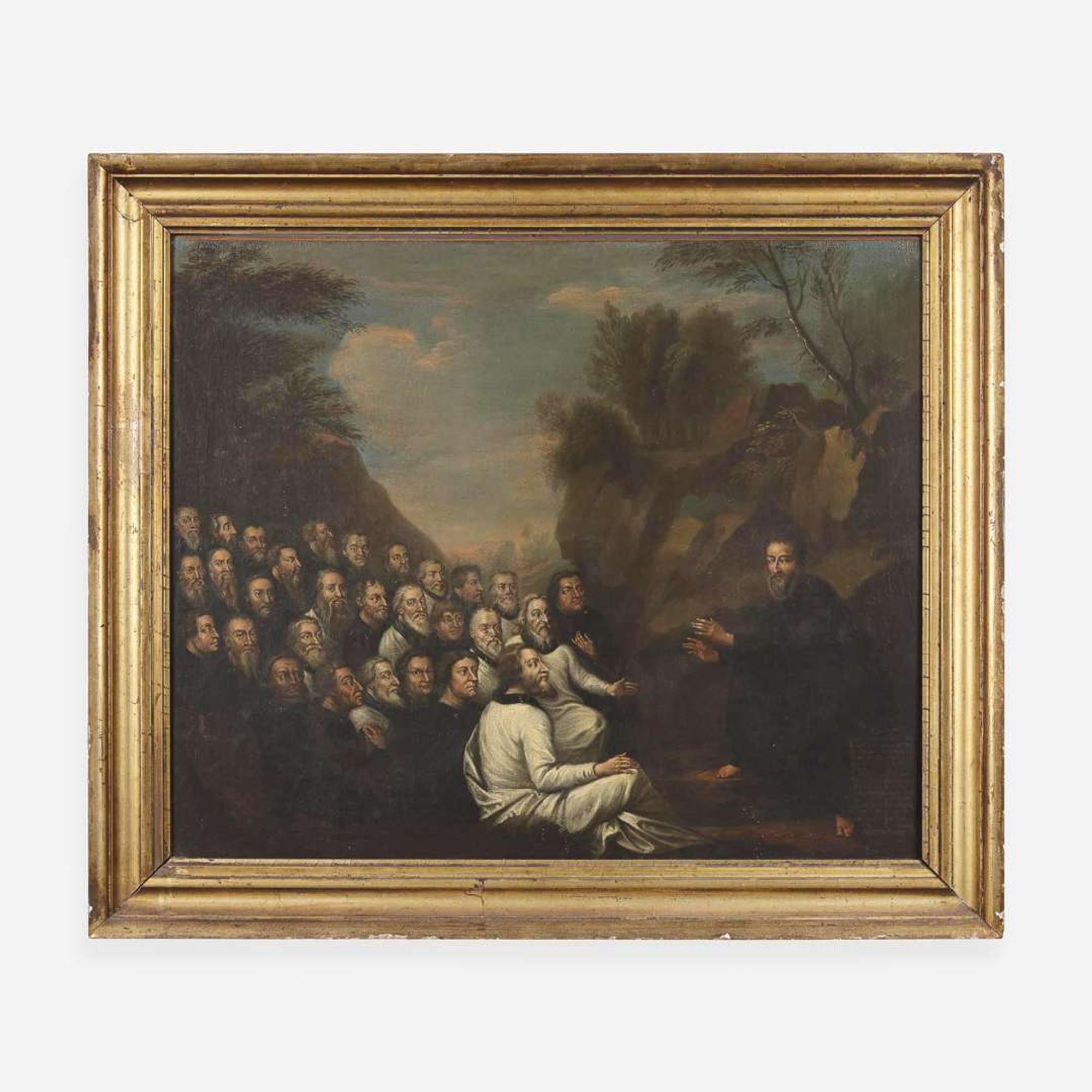 British School (17th century) Wycliffe Preaching in the Wilderness to the Assembled Protestant Divines