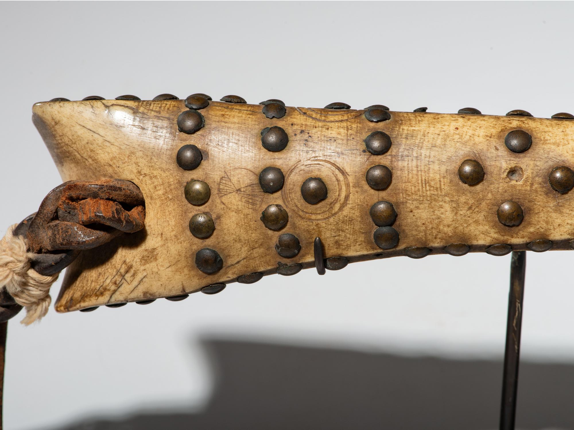 Plains Tacked and Decorated Bone Quirt