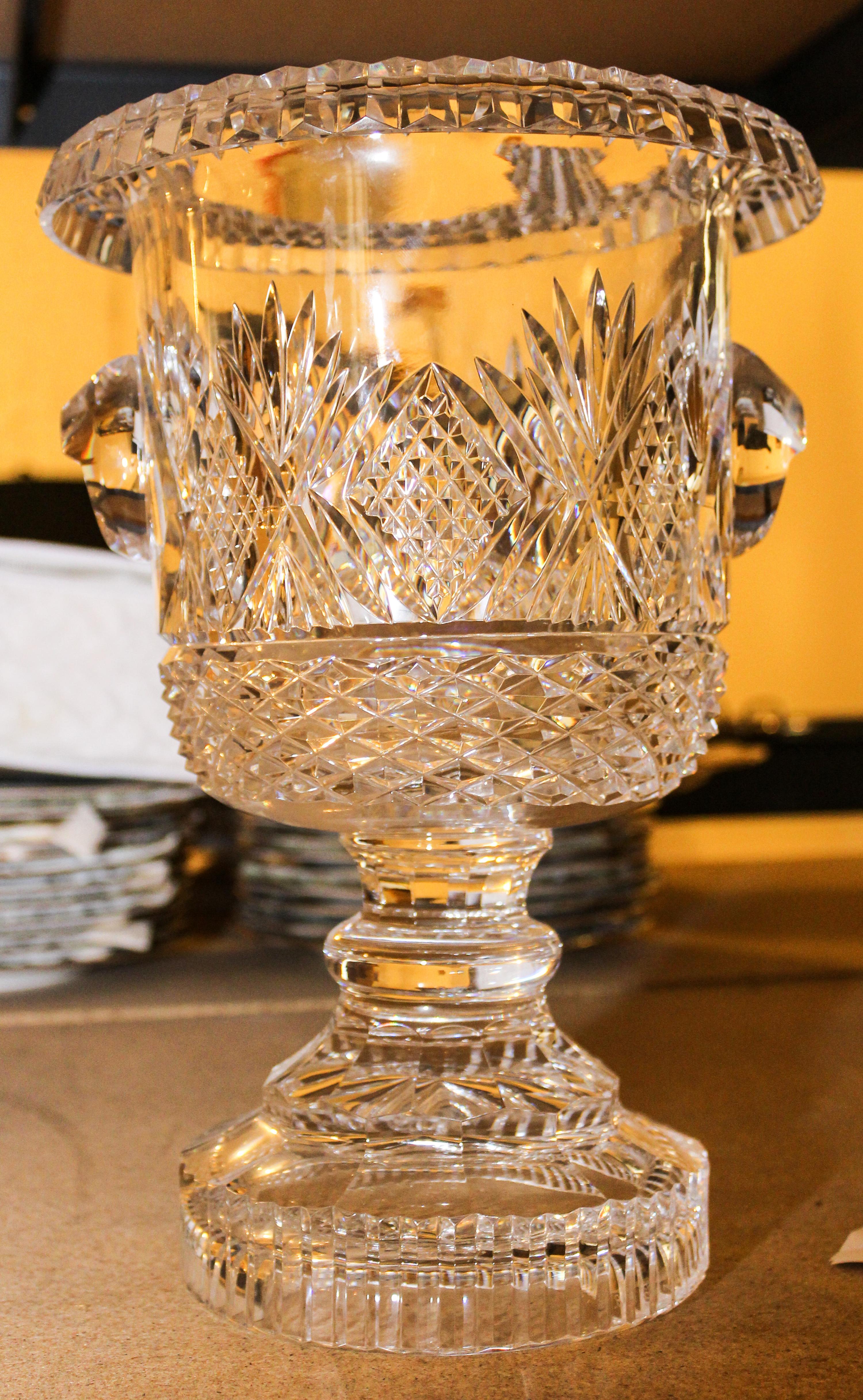 A Waterford Cut Glass Wine Cooler Height 13 inches.