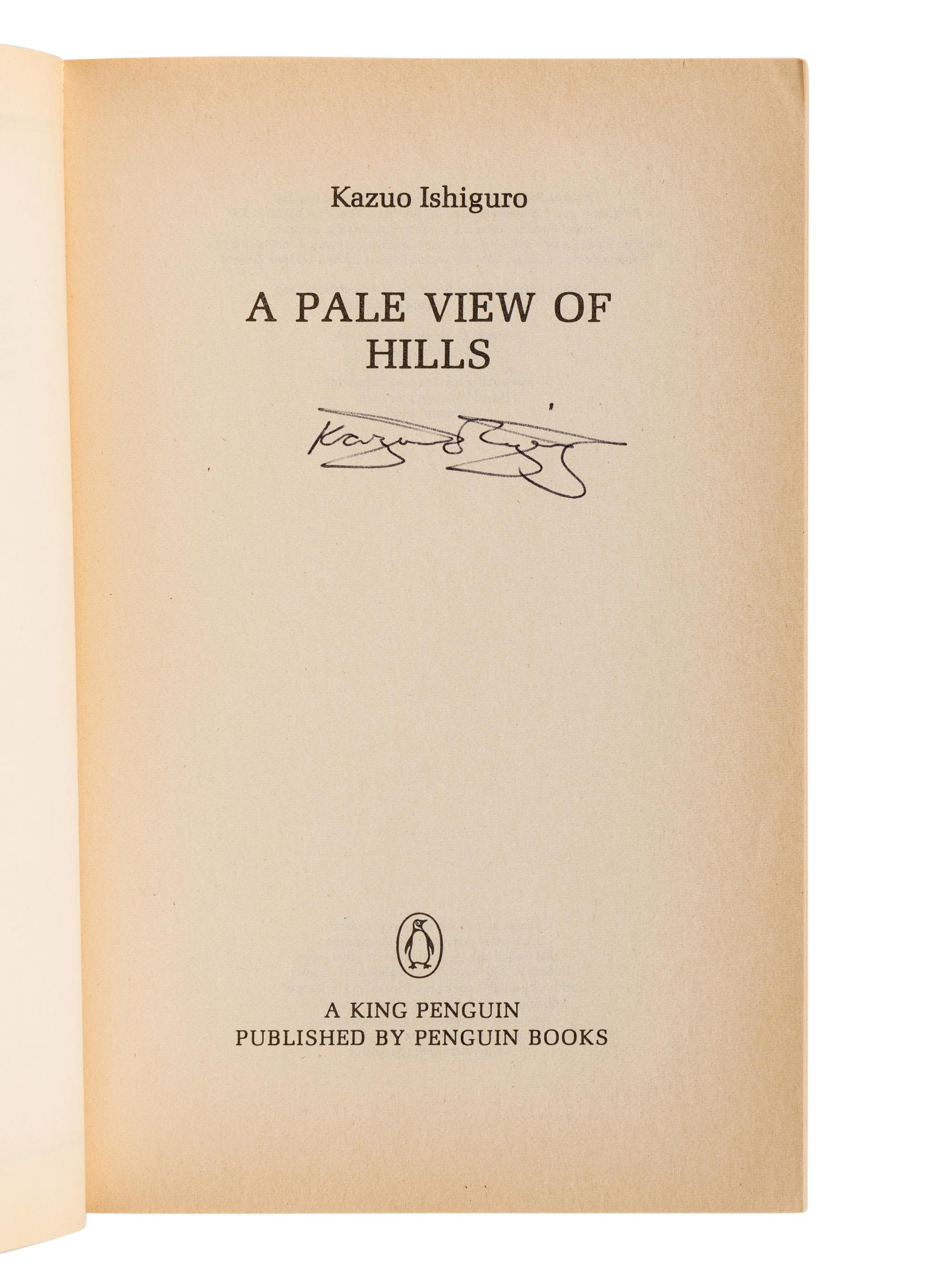 ISHIGURO, Kazuo (b. 1954). A Pale View of the Hills . New York: G.P. Putnam's Sons, 1982.