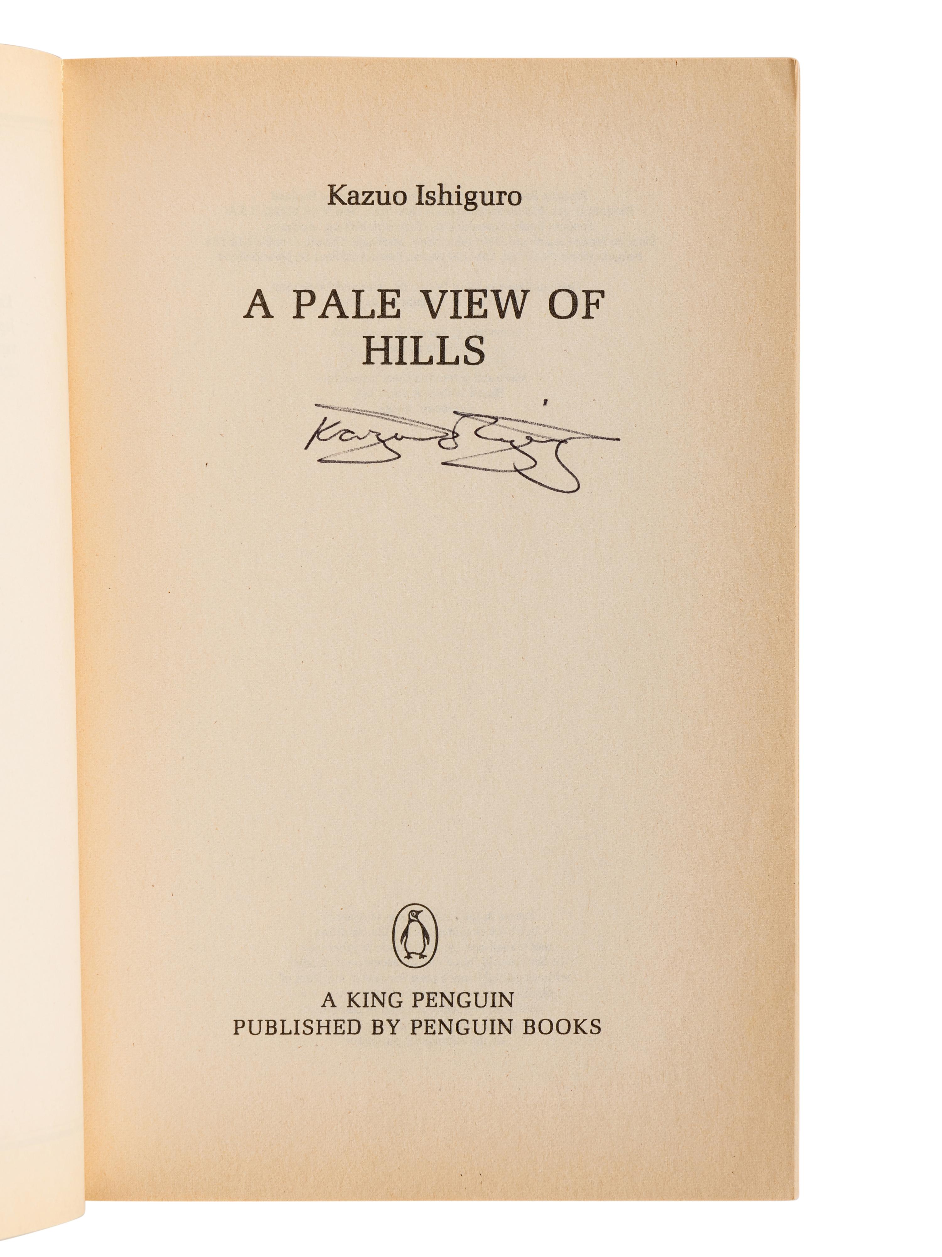ISHIGURO, Kazuo (b. 1954). A Pale View of the Hills . New York: G.P. Putnam's Sons, 1982.