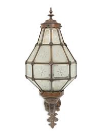 A Bronze and Glass Wall Sconce