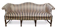 A Sheraton Style Mahogany Sofa Width 80 inches. — 20TH CENTURY