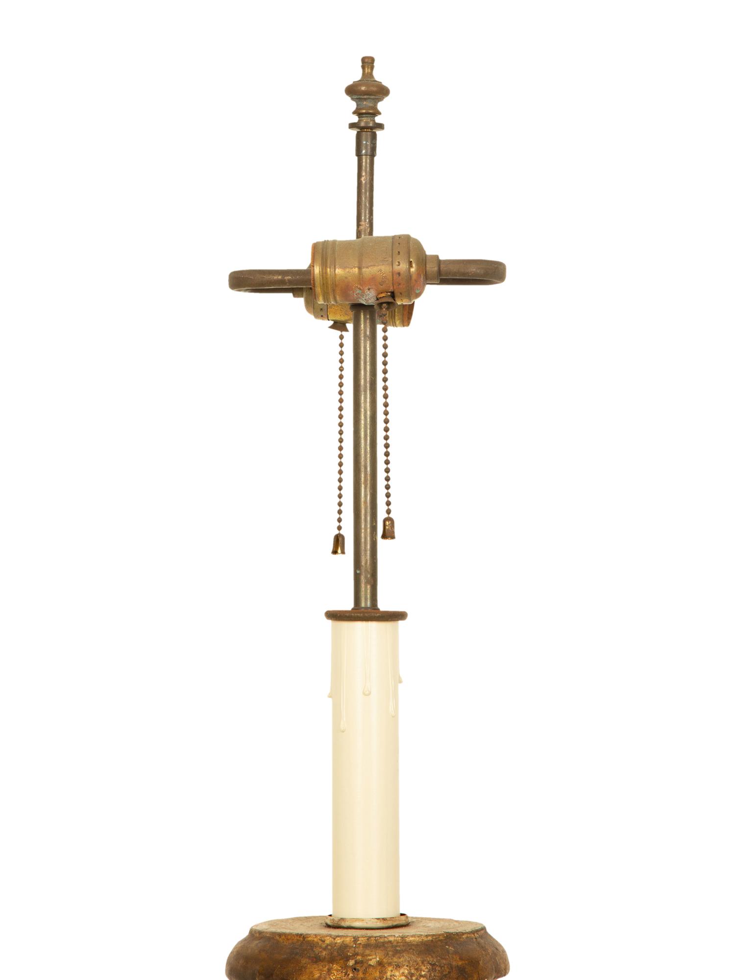 A Pair of Italian Baroque Style Painted and Parcel-Gilt Pricket Sticks