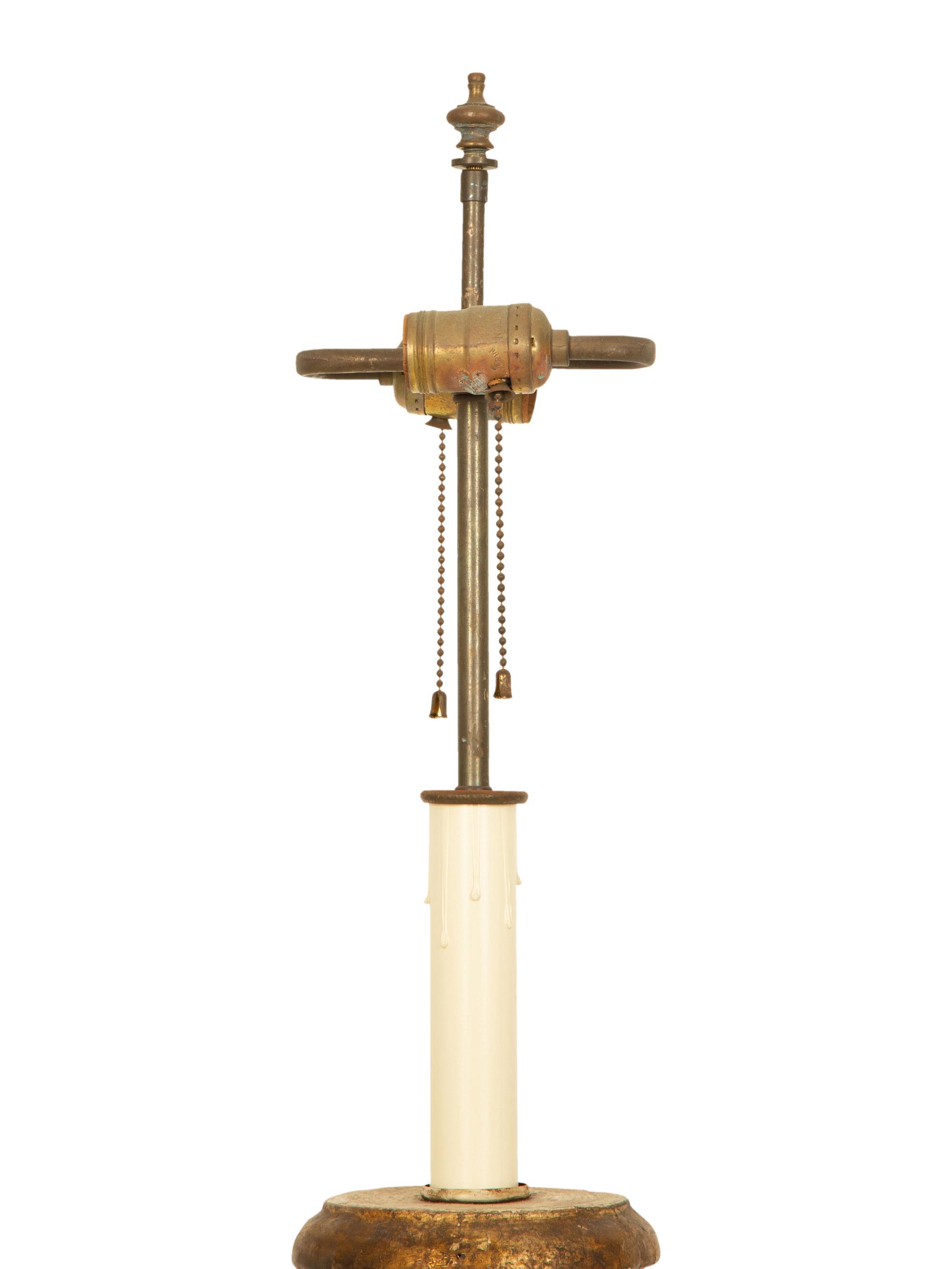 A Pair of Italian Baroque Style Painted and Parcel-Gilt Pricket Sticks