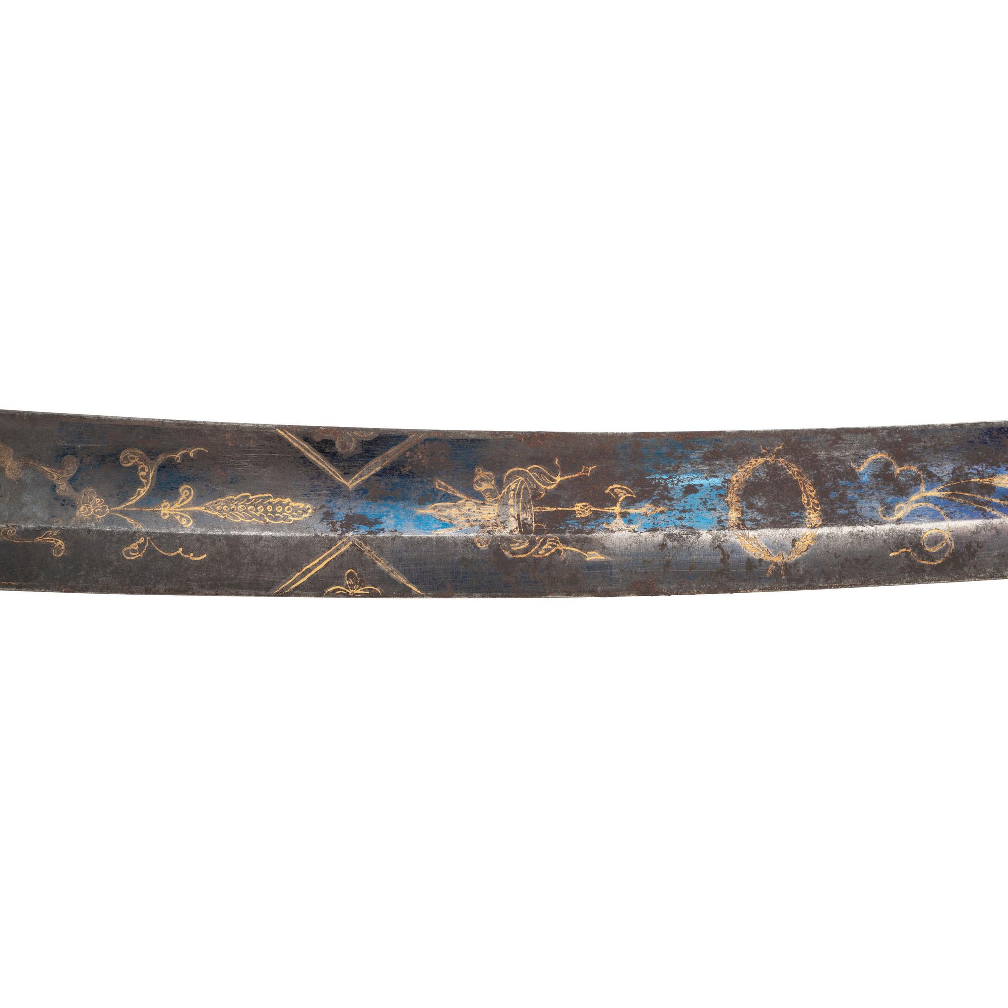 Philadelphia Bird's Head Pommel Silver Hilted Officer's Saber with Silver Mounted Leather Scabbard