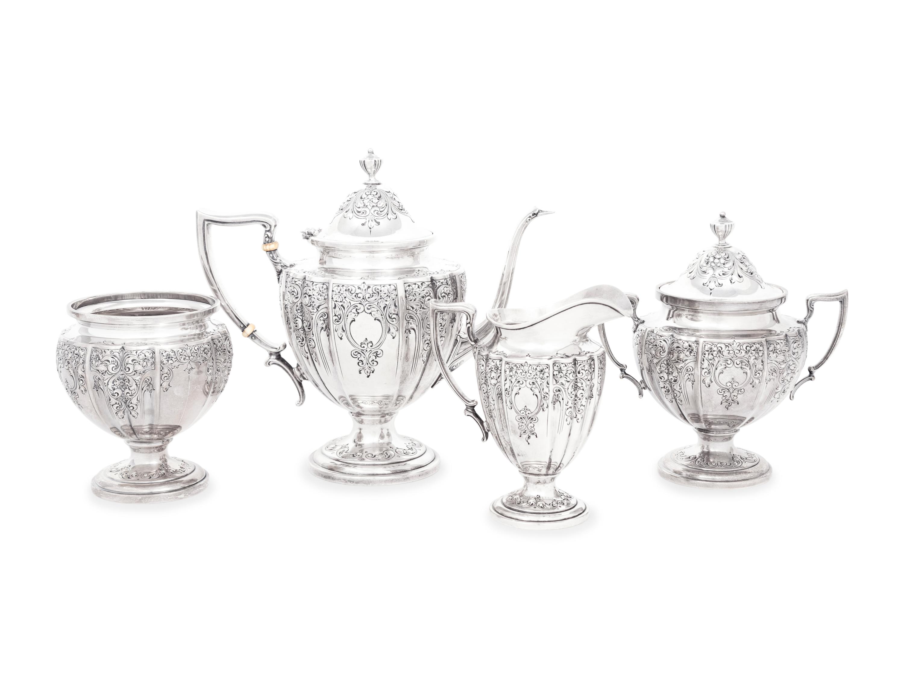 An American Silver Four-Piece Tea Service
