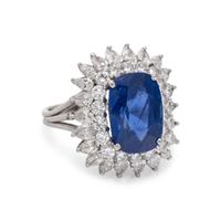 BURMESE SAPPHIRE AND DIAMOND RING