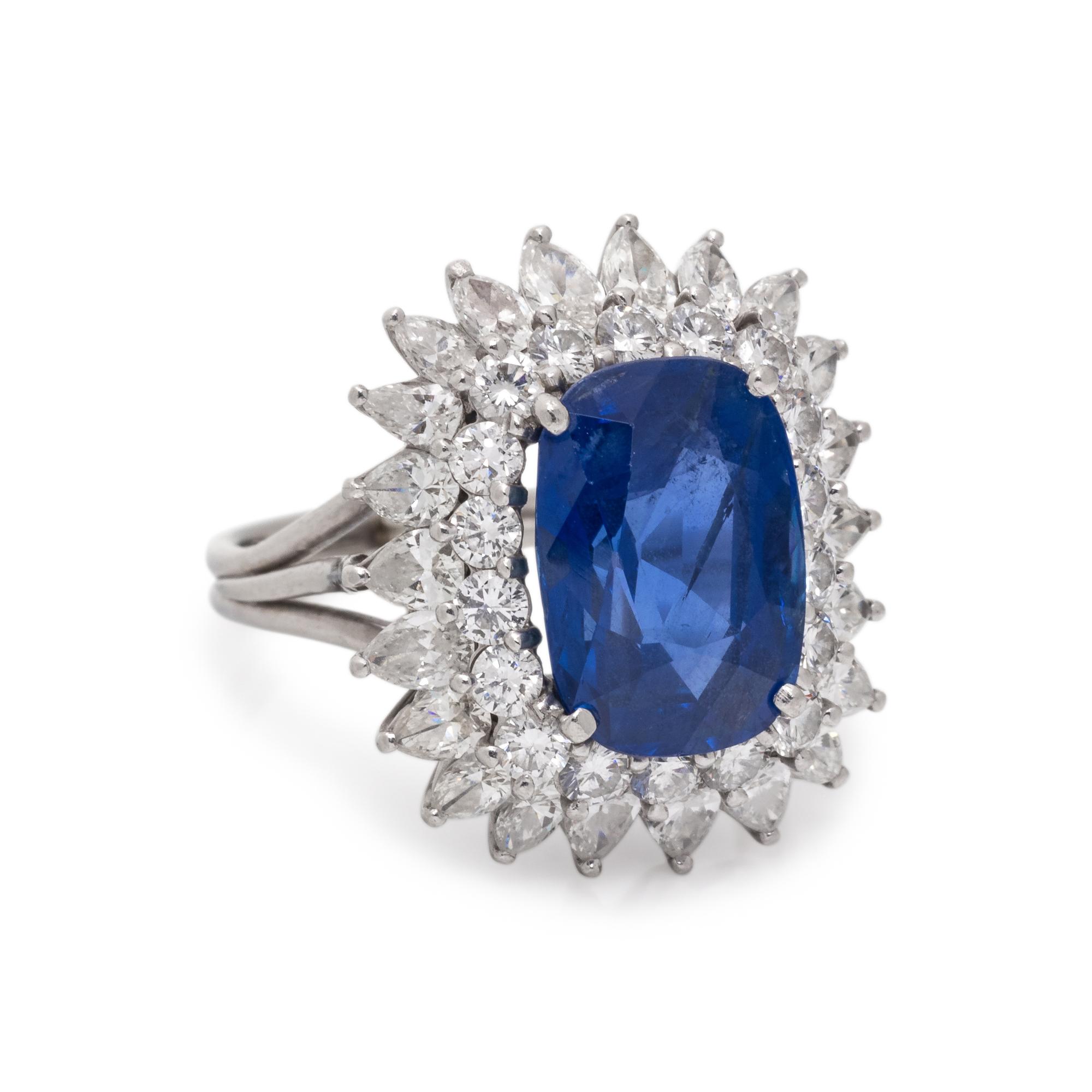 BURMESE SAPPHIRE AND DIAMOND RING