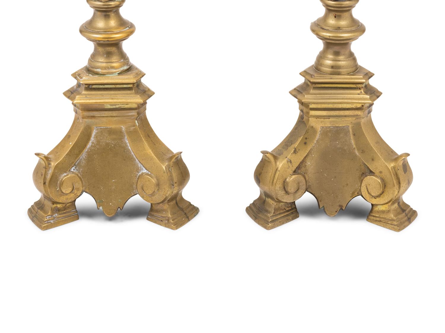 A Pair of Brass Pricket Sticks