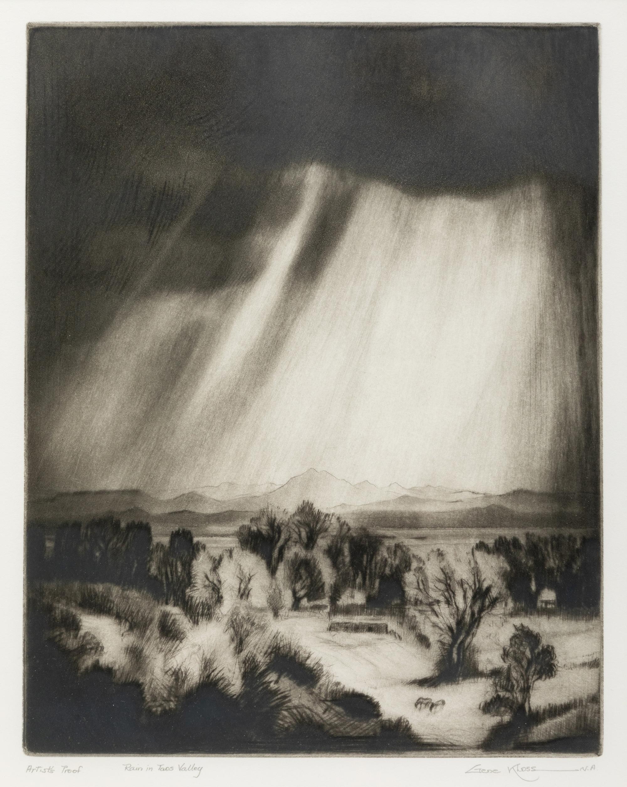 Rain in Taos Valley , Artist's Proof
