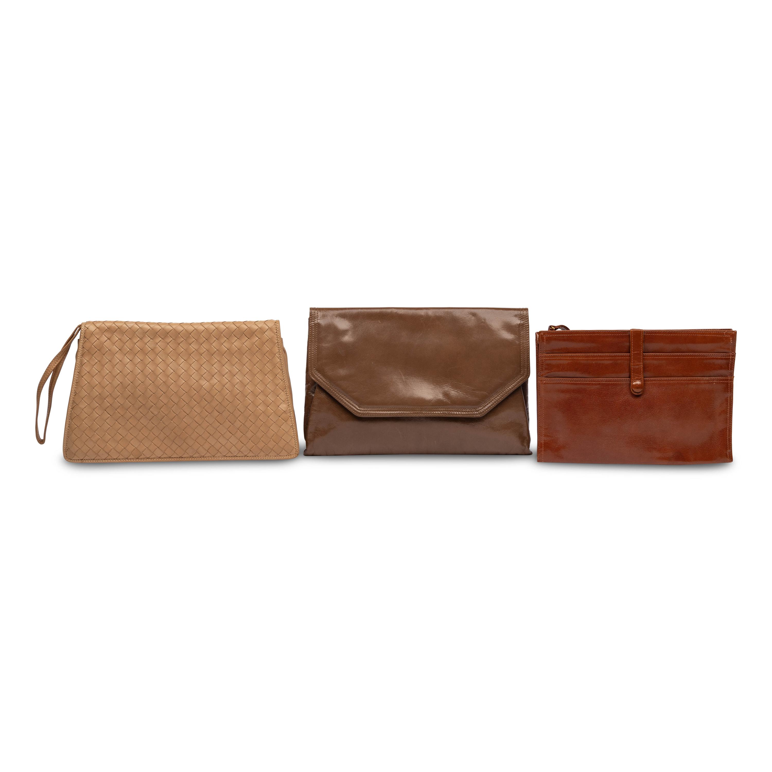 Bottega Veneta, Three Leather Clutches