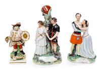Three Staffordshire Pottery Figures Height of first 11 5/8 inches. — 19TH CENTURY
