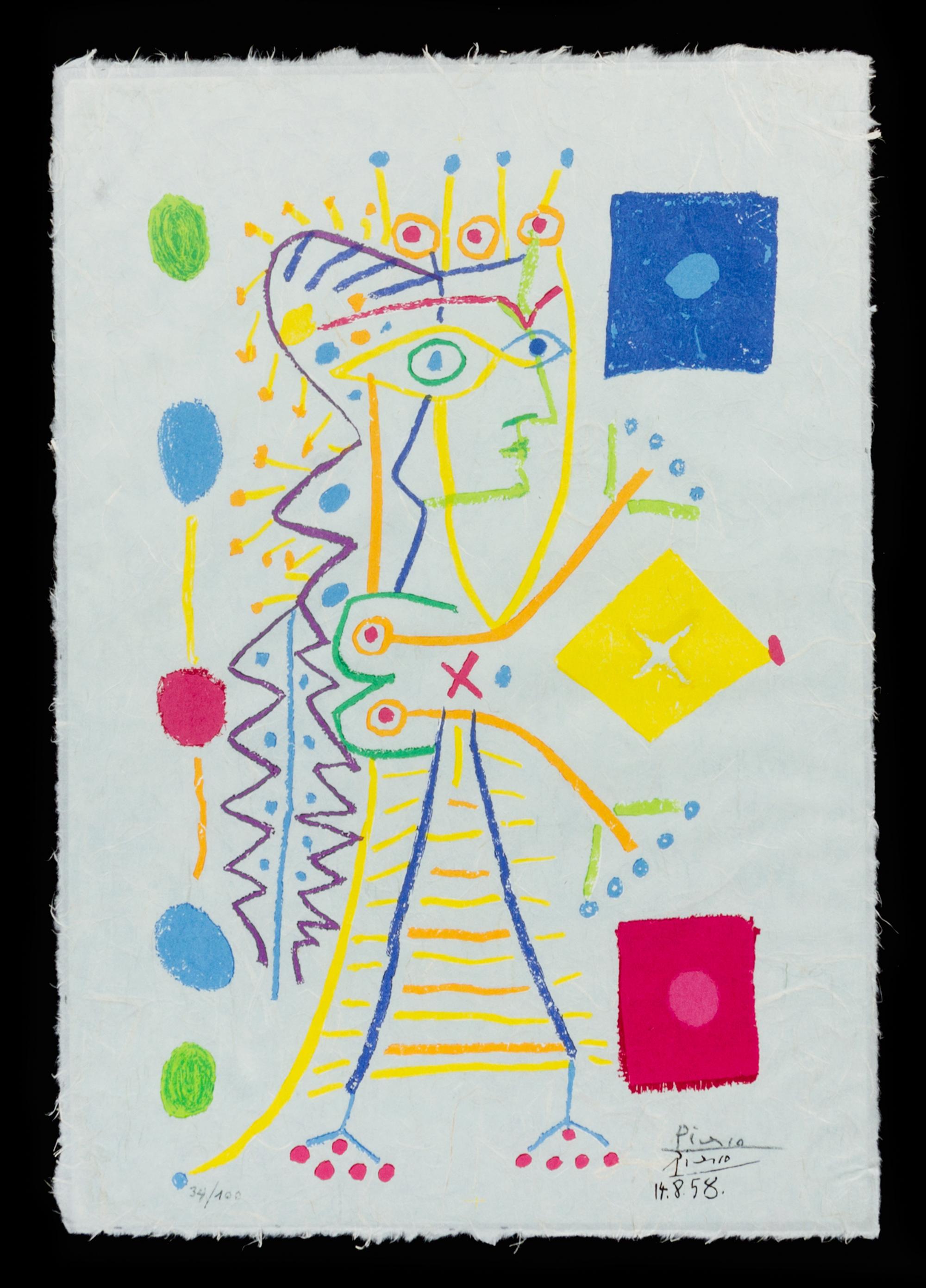After Pablo Picasso, (Spanish, 1881-1973), La Femme aux des (Jacqueline), 1960