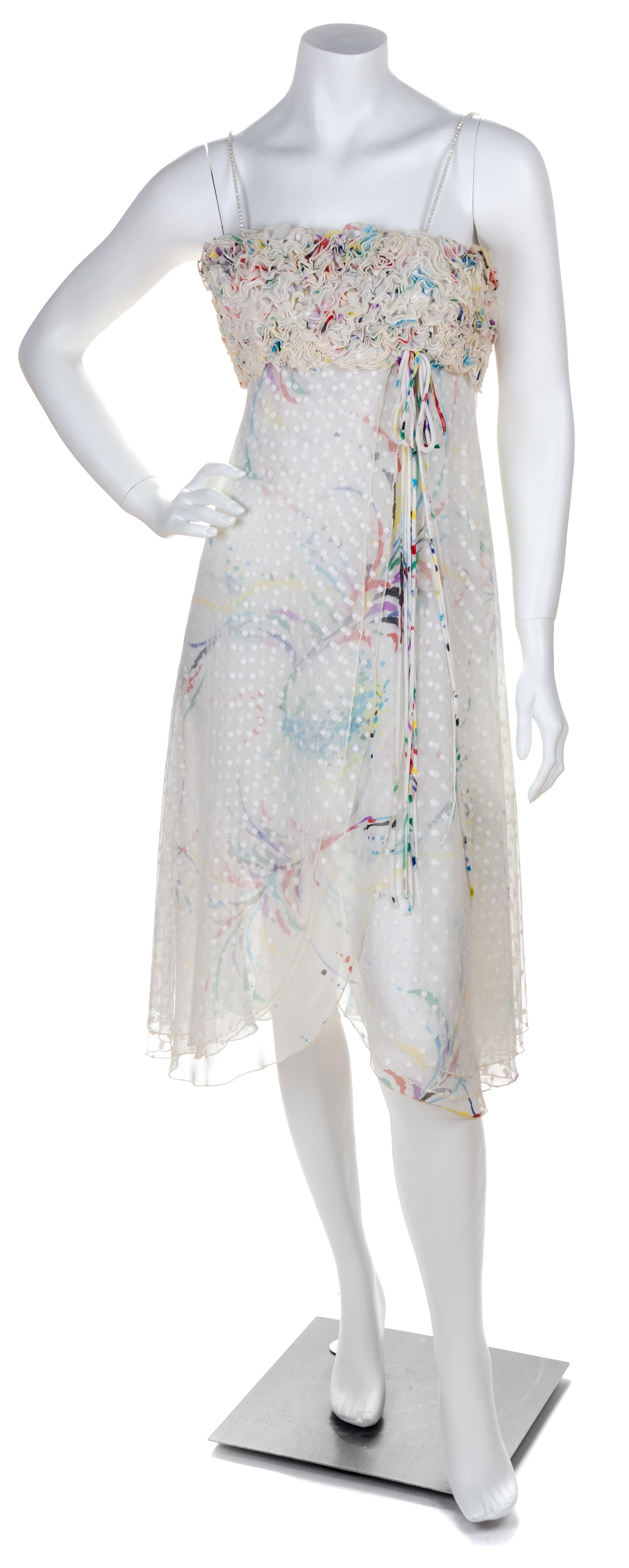 A Koos Multicolor Silk Layered Sleeveless Dress, Size 10.