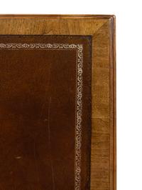 A George III Style Burl Walnut Pedestal Desk