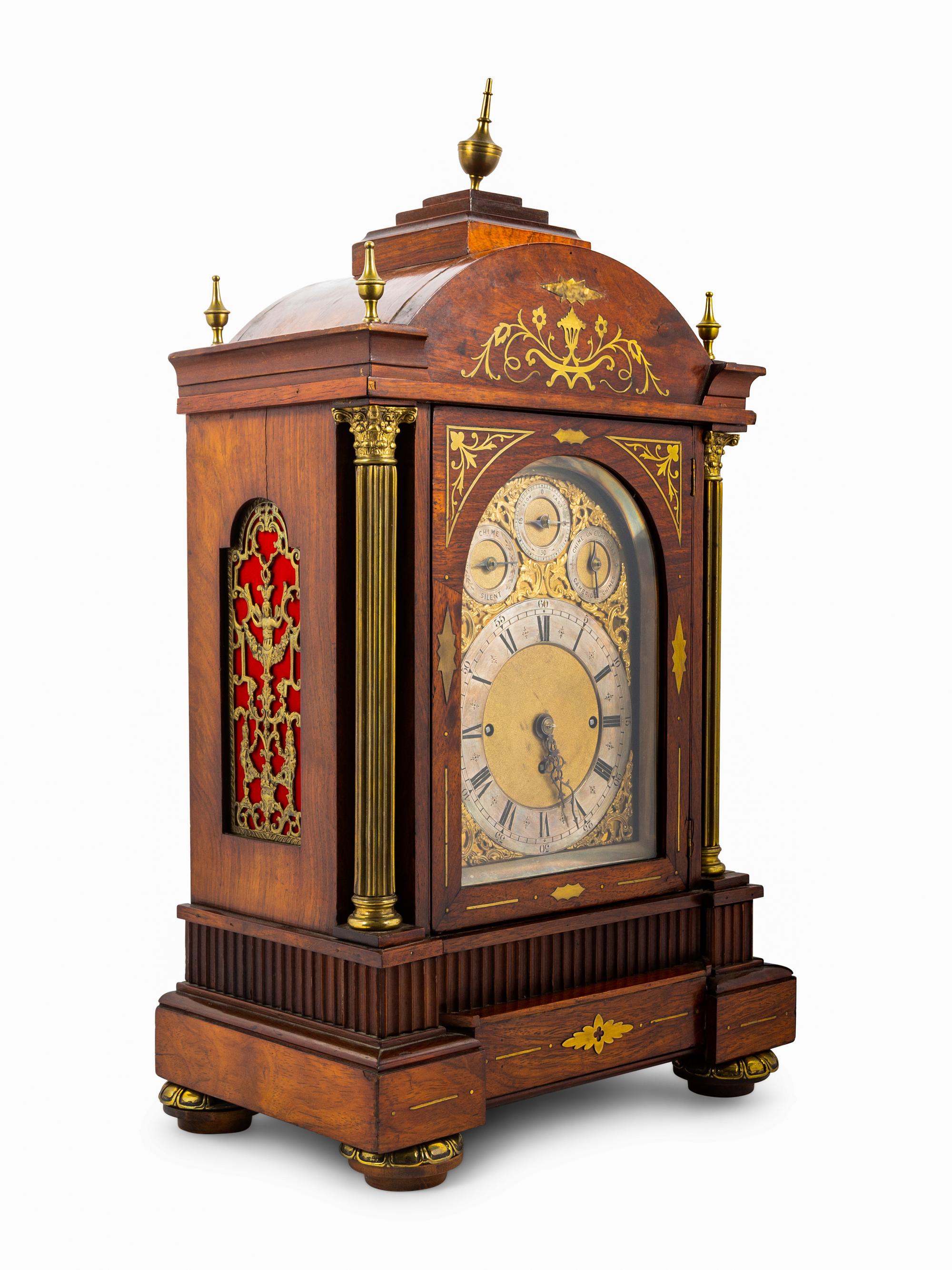 A Brass Inlaid Rosewood Bracket Clock