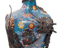 Two Pairs of Chinese Blue Ground Cloisonné Enameled 'Dragon' Vessels