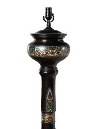 A Japanese Champlevé Floor Lamp