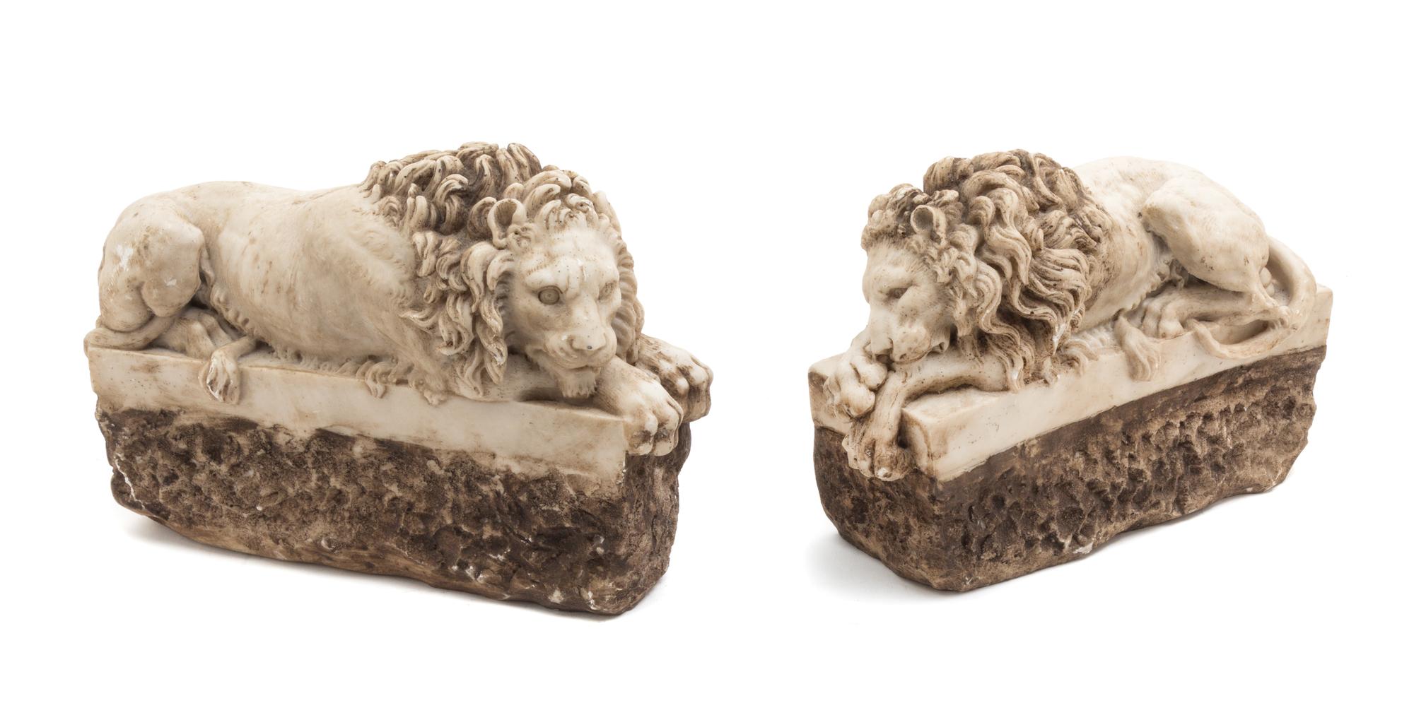 A Pair of Continental Carved Stone Figures Width 11 3/4 inches. — 19TH/20TH CENTURY