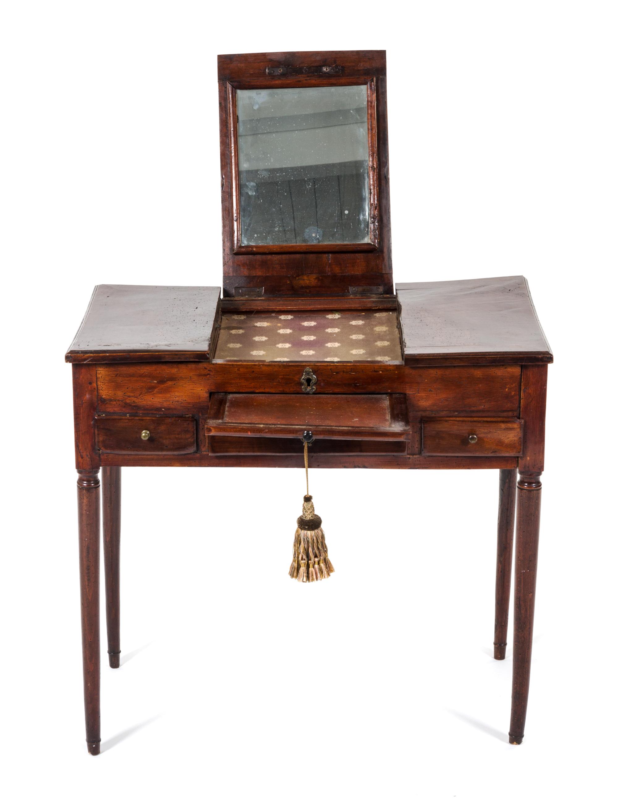 A Louis XVI Mahogany Poudreuse Height 27 1/2 x width 29 x depth 16 3/4 inches. — LATE 18TH/EARLY 19TH CENTURY