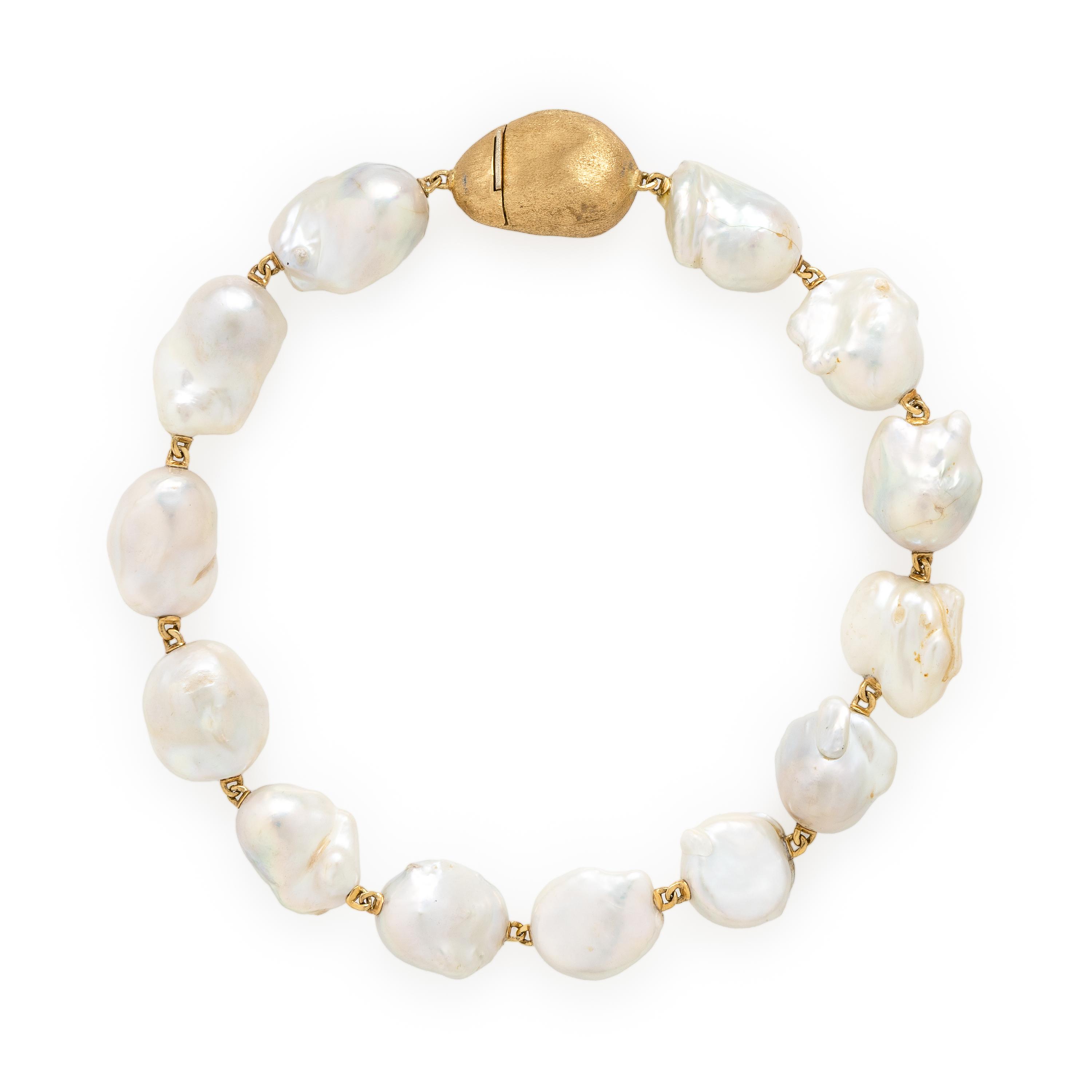 Yvel, Baroque Cultured Pearl and Yellow Gold Necklace