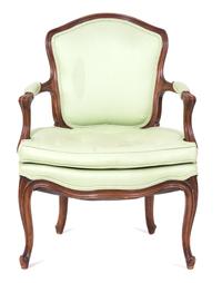 A Louis XV Style Carved Walnut Fauteuil Height 30 1/2 inches. — 19TH CENTURY