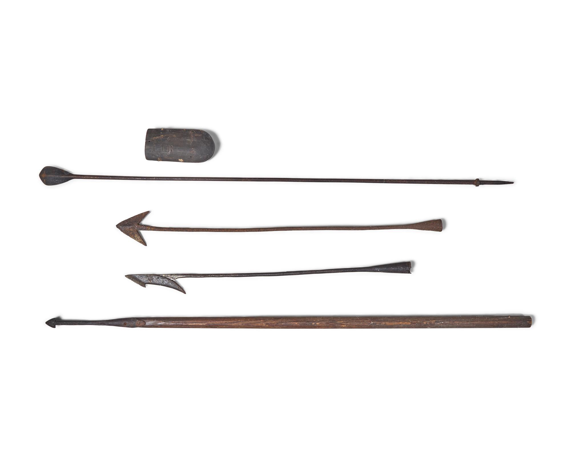 A Group Of Whaling Harpoons And A Lance With Sheath