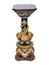 An English Majolica Pedestal